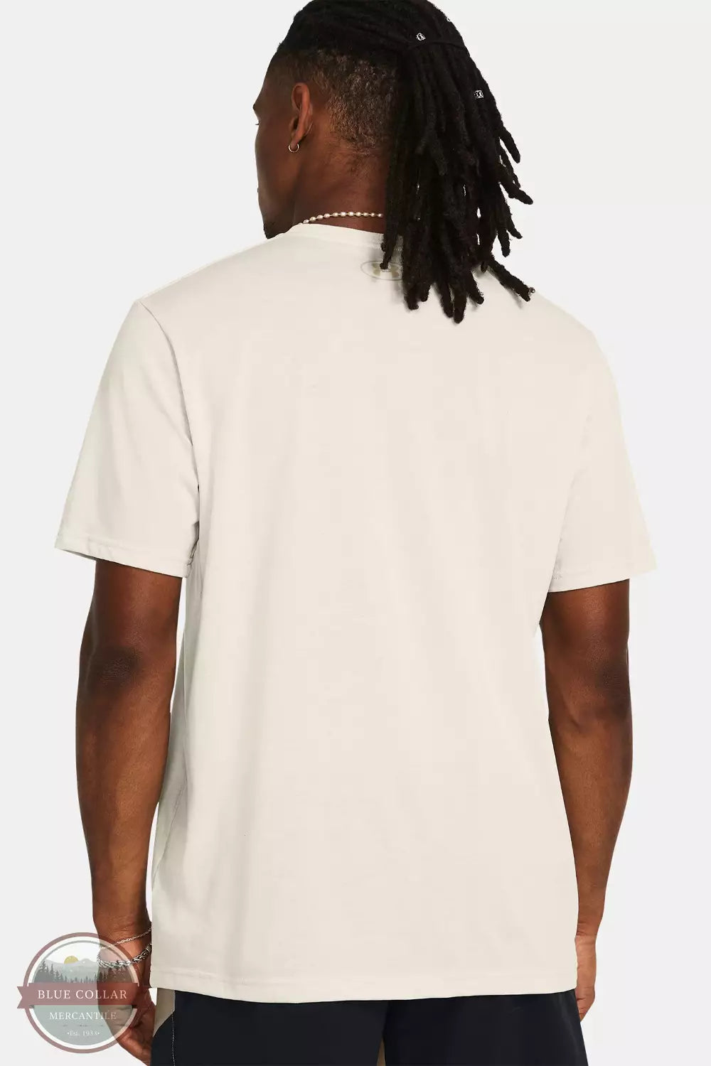 Under Armour 1361903 Stacked Logo Fill Short Sleeve T-Shirt Summit White Back View