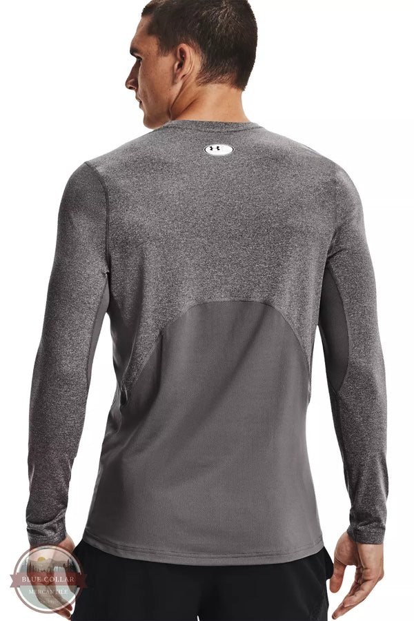 ColdGear Fitted Crew Long Sleeve Base Layer in Charcoal Light Heather /  Black by Under Armour 1366068-020