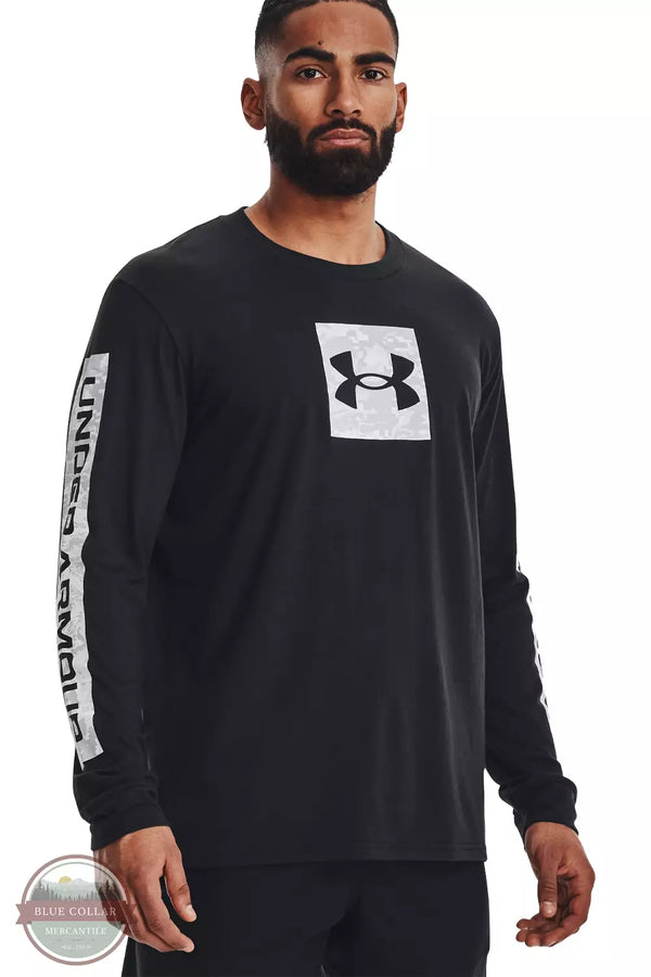 Under Armour 1366464 Camo Boxed Sportstyle Long Sleeve T-Shirt Black Front View