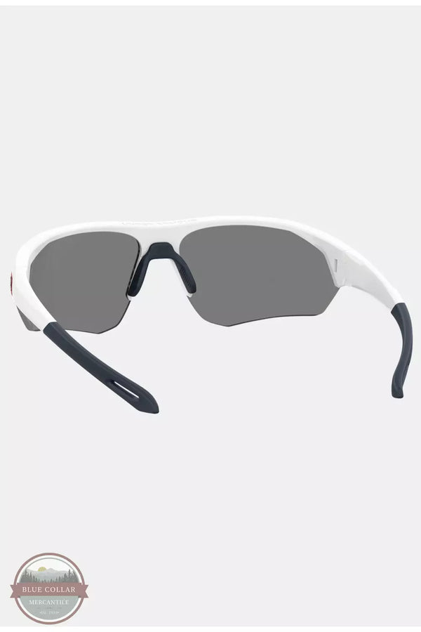 Under Armour 1368157-982 TUNED Playmaker Sunglasses in Matte White / Shiny Silver Inside View