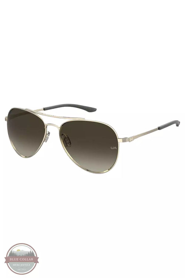 Under Armour 1368757-715 Instinct Sunglasses in Light Gold / Brown Profile View