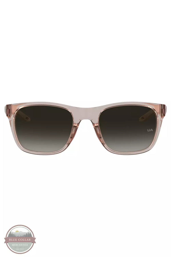 Under Armour 1369312-663 Raid Sunglasses in Pink Clay / Shiny Gold Front View