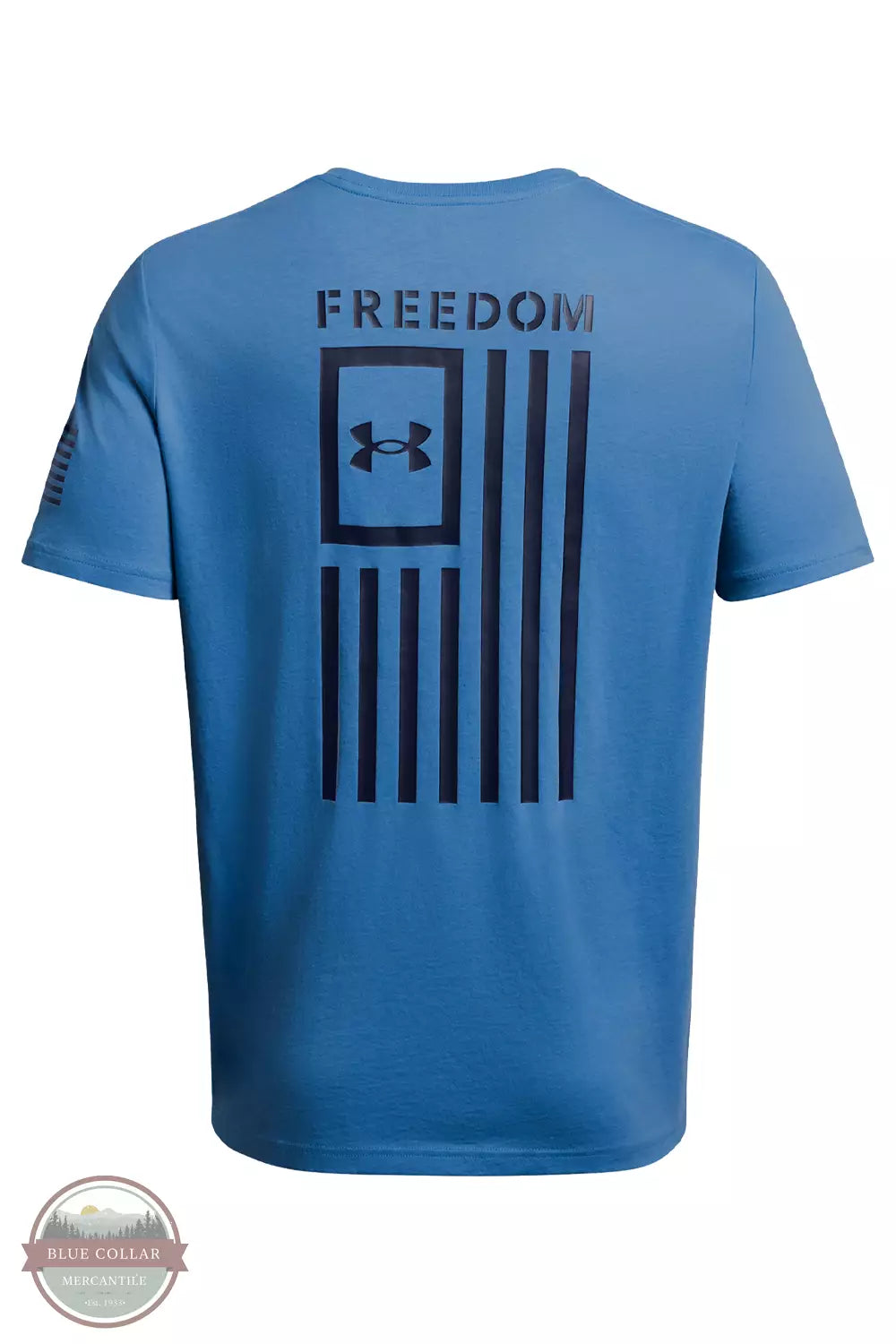Under Armour 1370810 Men's UA Freedom Flag T-Shirt Viral Blue Midnight Navy Back View