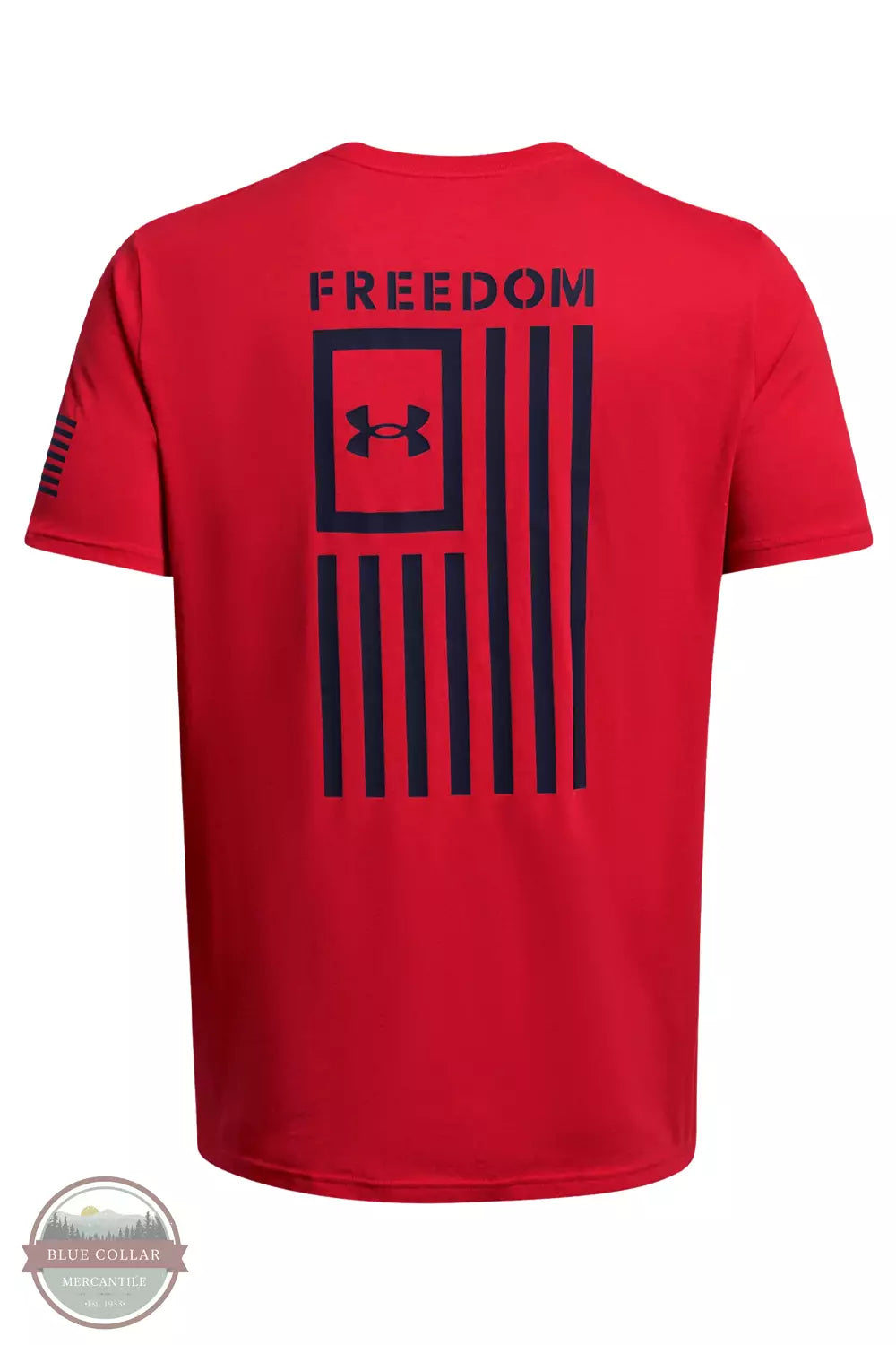 Under Armour 1370810 Men's UA Freedom Flag T-Shirt Red Midnight Navy Back View