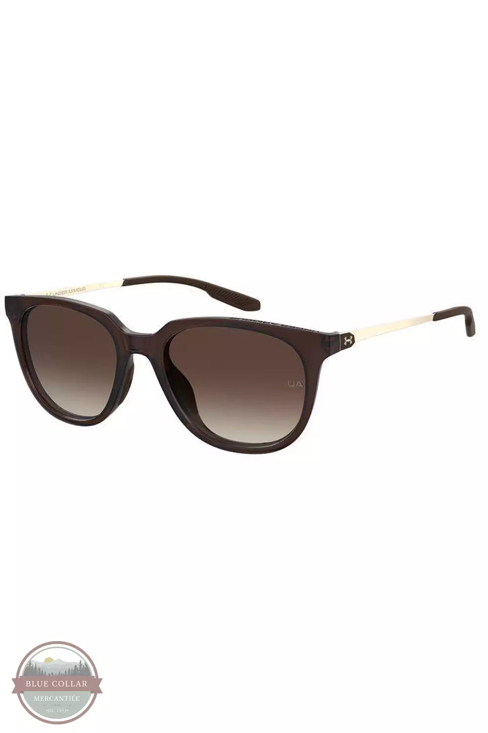 Under Armour 1372222-200 Circuit Sunglasses in Brown / Shiny Gold Profile View