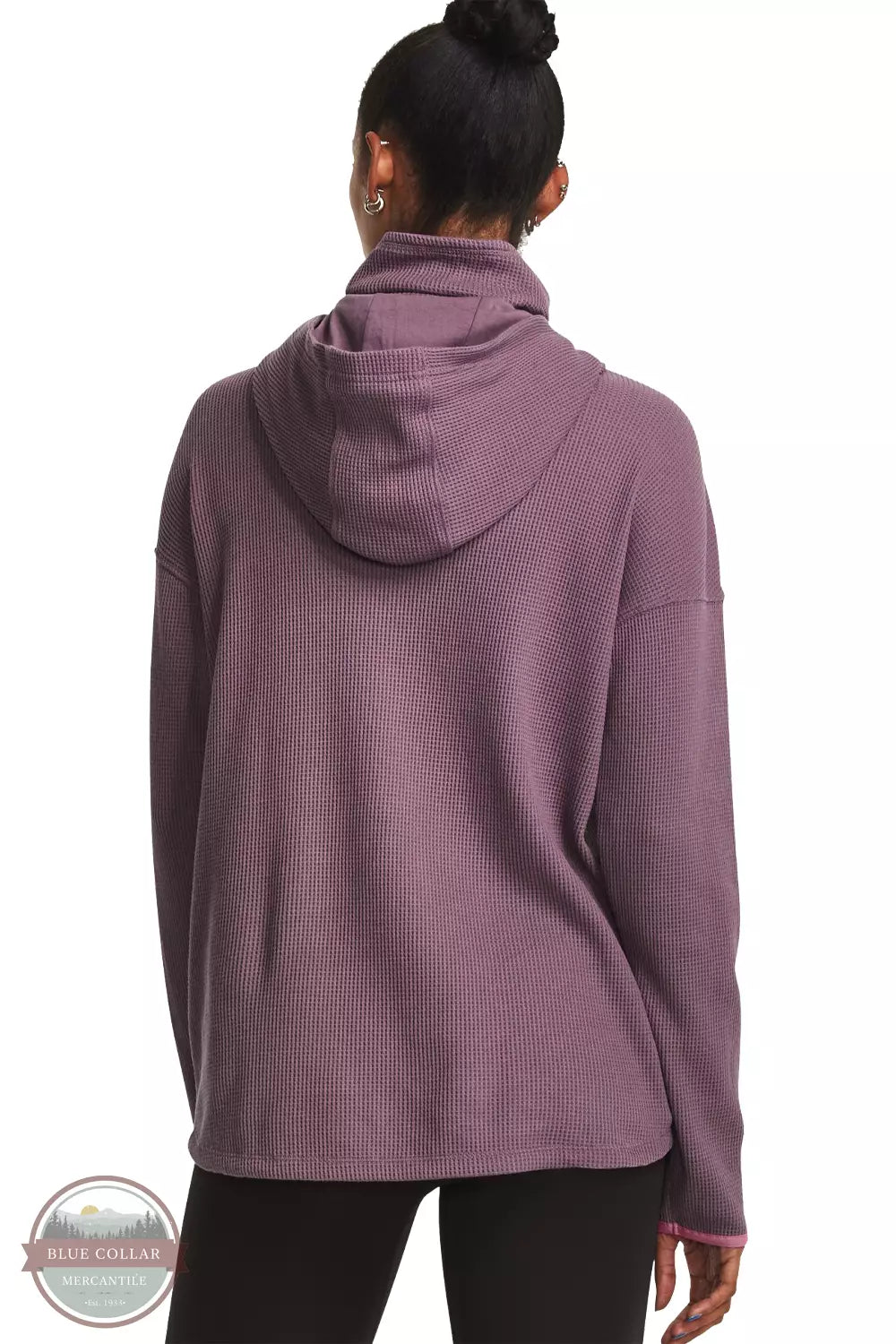 Under Armour 1373286 Waffle Funnel Hoodie Misty Purple Back View