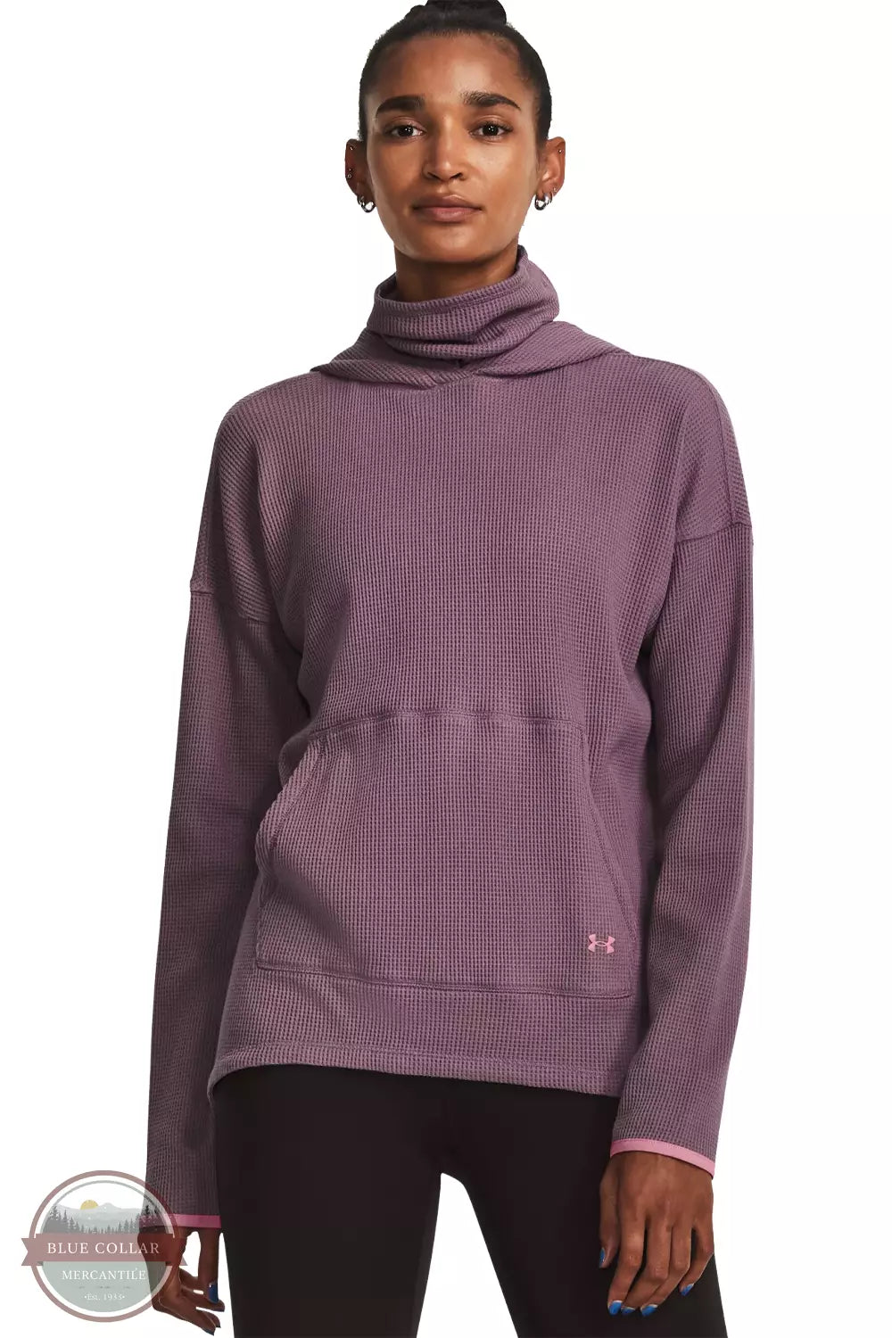 Under Armour 1373286 Waffle Funnel Hoodie Misty Purple Front View