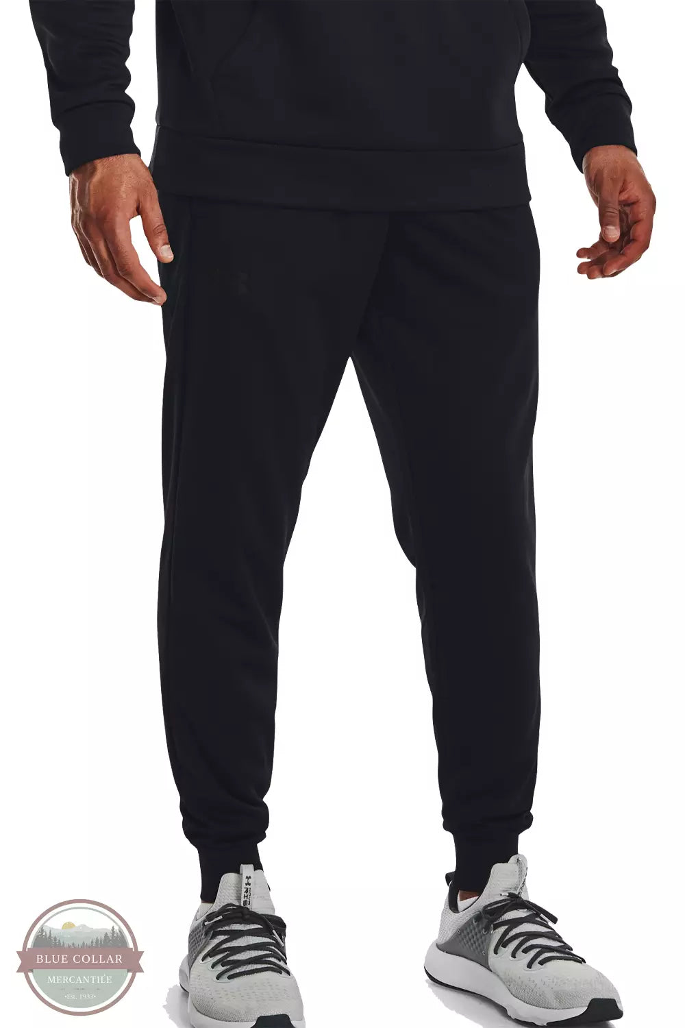 Under Armour 1373362 Armour Fleece Jogger Pants Black Front View. Available in multiple colors