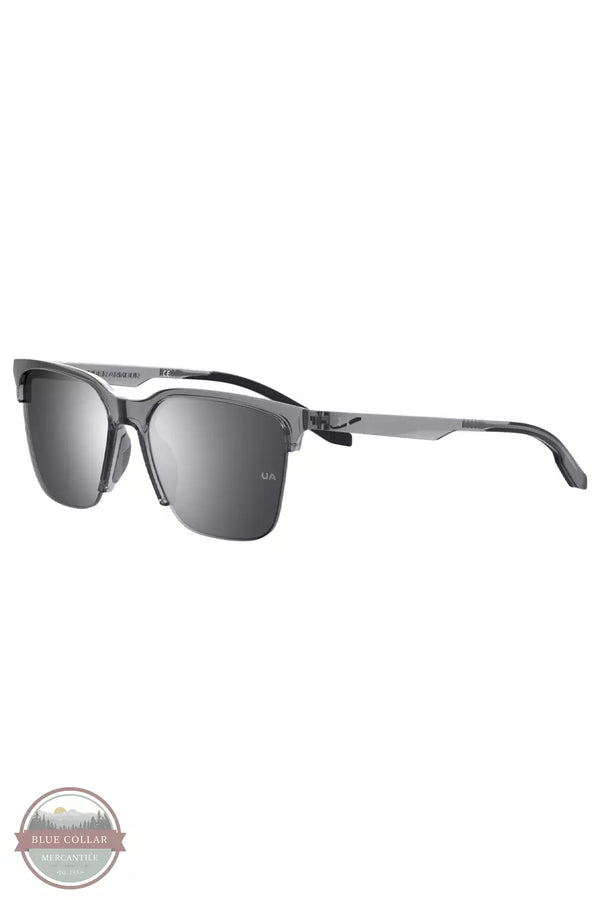 Under Armour 1374561-066 Phenom Mirror Sunglasses in Concrete / Silver / Palladium Profile View