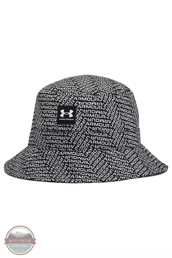 Under Armour 1376704 Branded Bucket Hat Black/White Front View