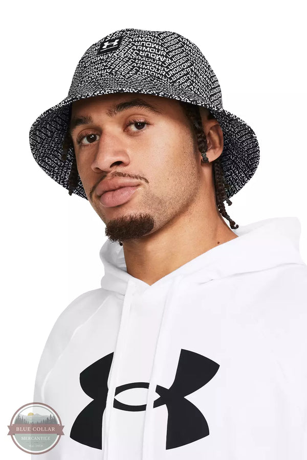 Under Armour 1376704 Branded Bucket Hat Black/White Life View