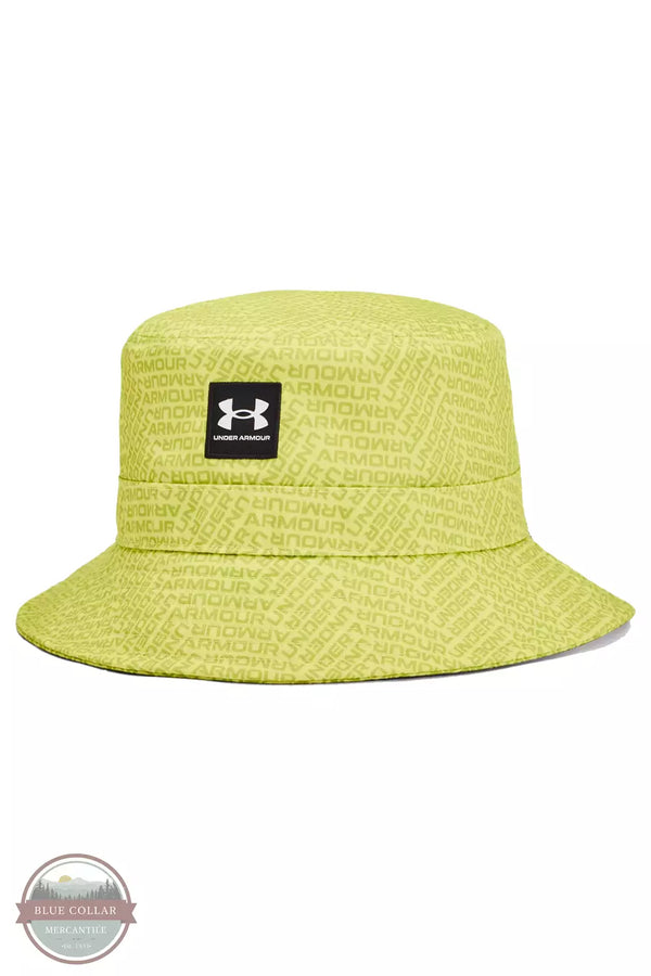 Under Armour 1376704 Branded Bucket Hat Lime Yellow Front View