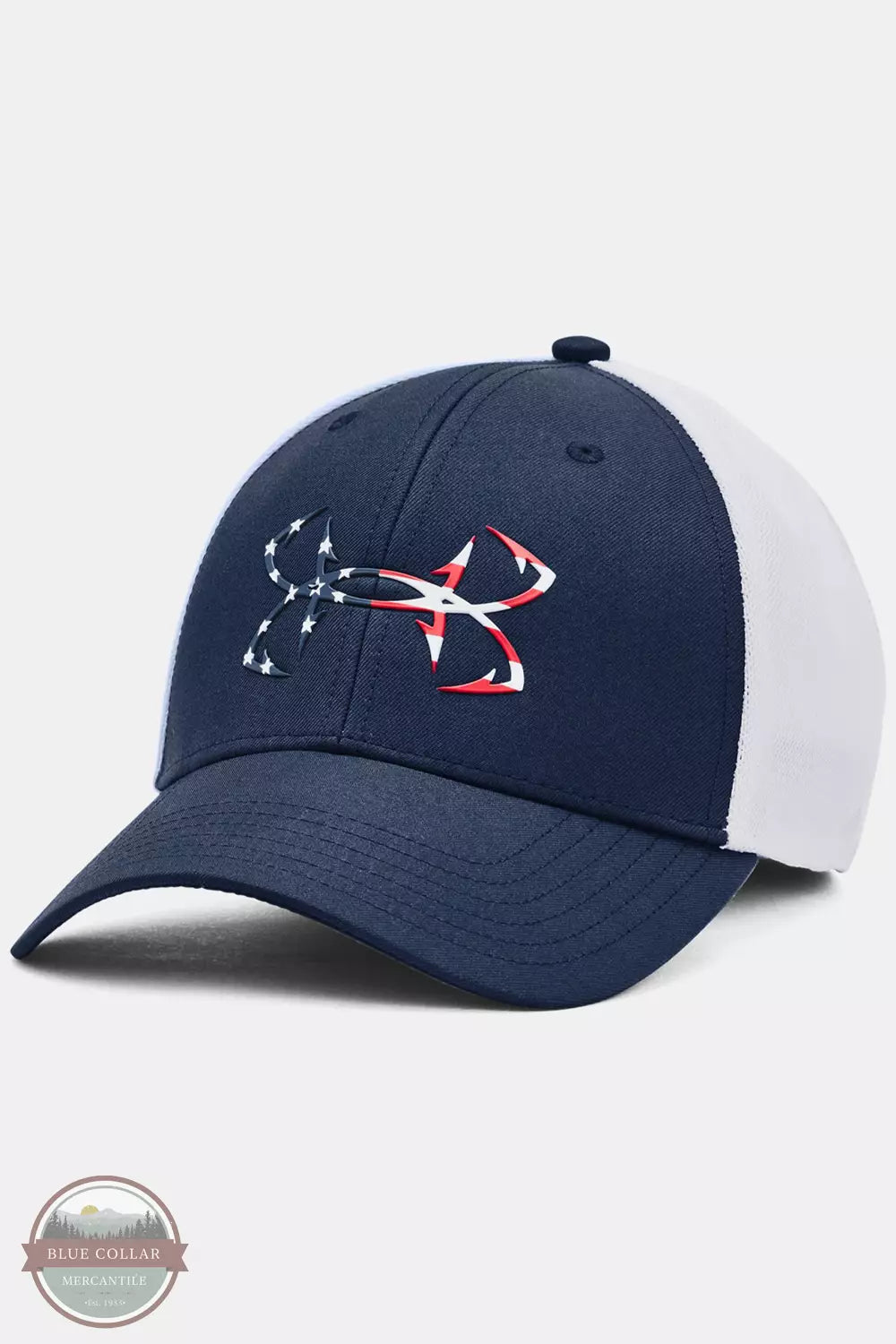 Under Armour 1376716 Fish Hunter Mesh Cap Academy / White Front View