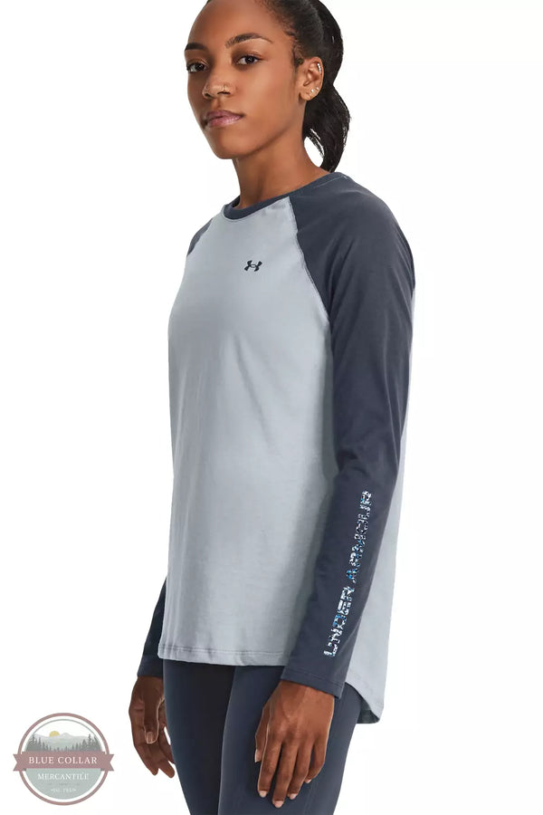 Under Armour 1377216 Outdoor Long Sleeve T-Shirt Harbor Blue Front View