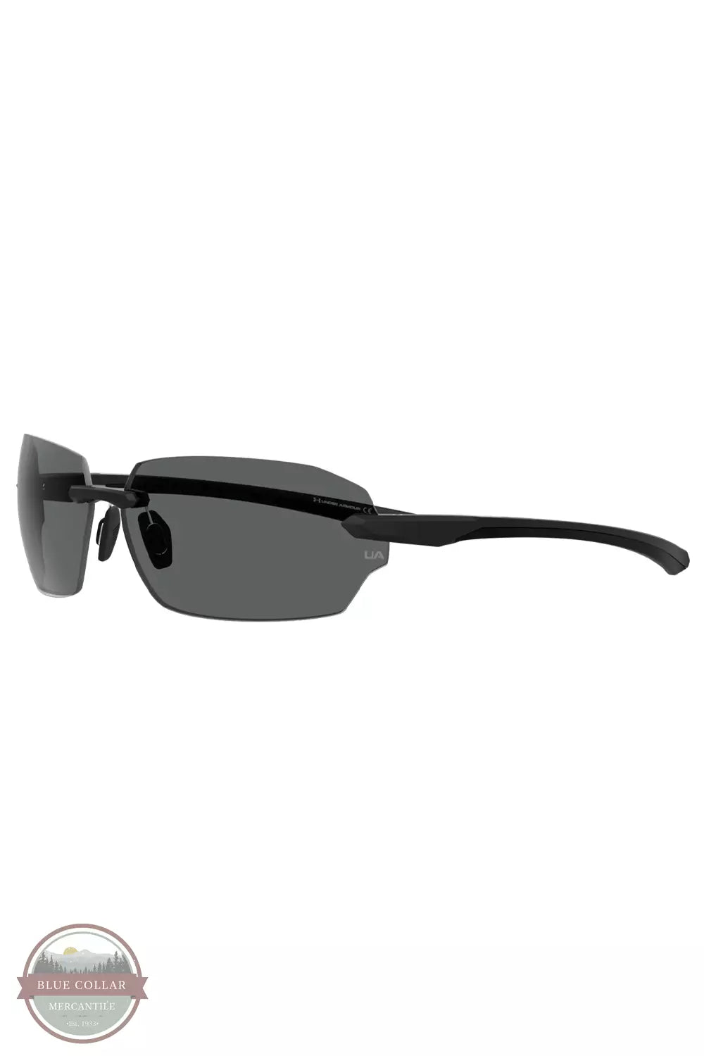 Under Armour 1378136-883 Fire 2 Sunglasses in Matte Black / Ruthenium Profile View