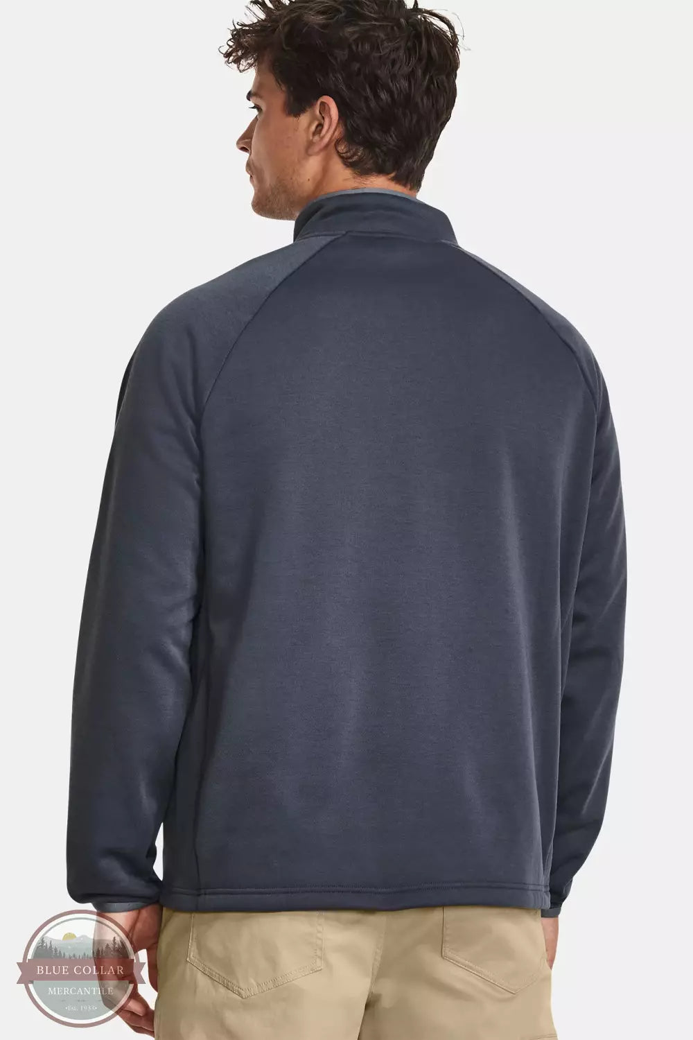 Under Armour 1379915 Storm Twill Specialist Quarter Zip Pullover Downpour Gray Back View