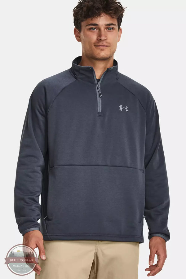 Under Armour 1379915 Storm Twill Specialist Quarter Zip Pullover Downpour Gray Front View