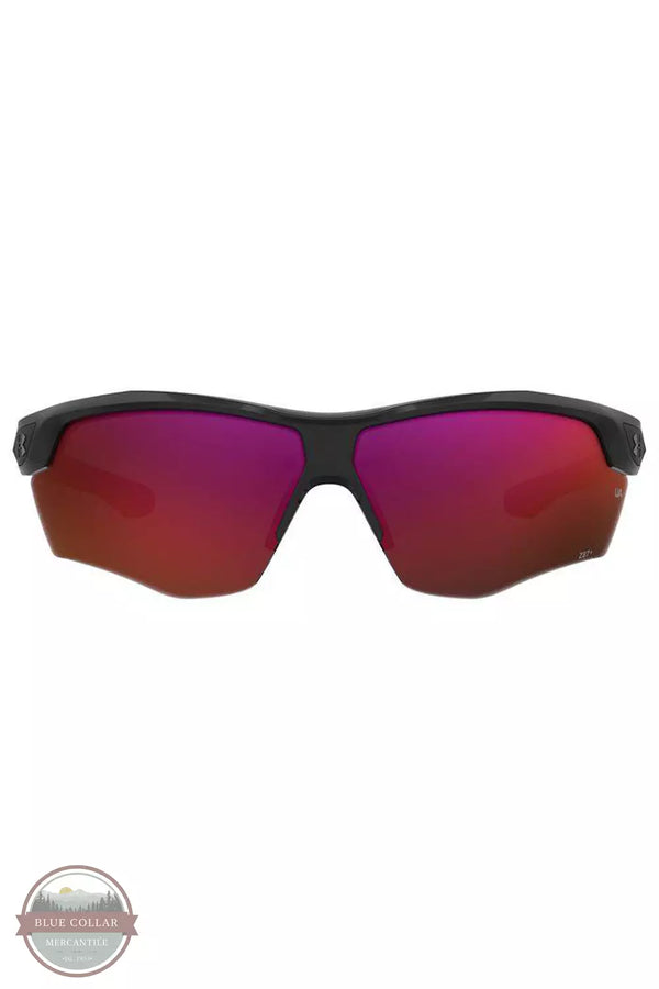 Under Armour 1381107-002 Yard Dual TUNED Baseball Sunglasses in Black / Infrared Front View