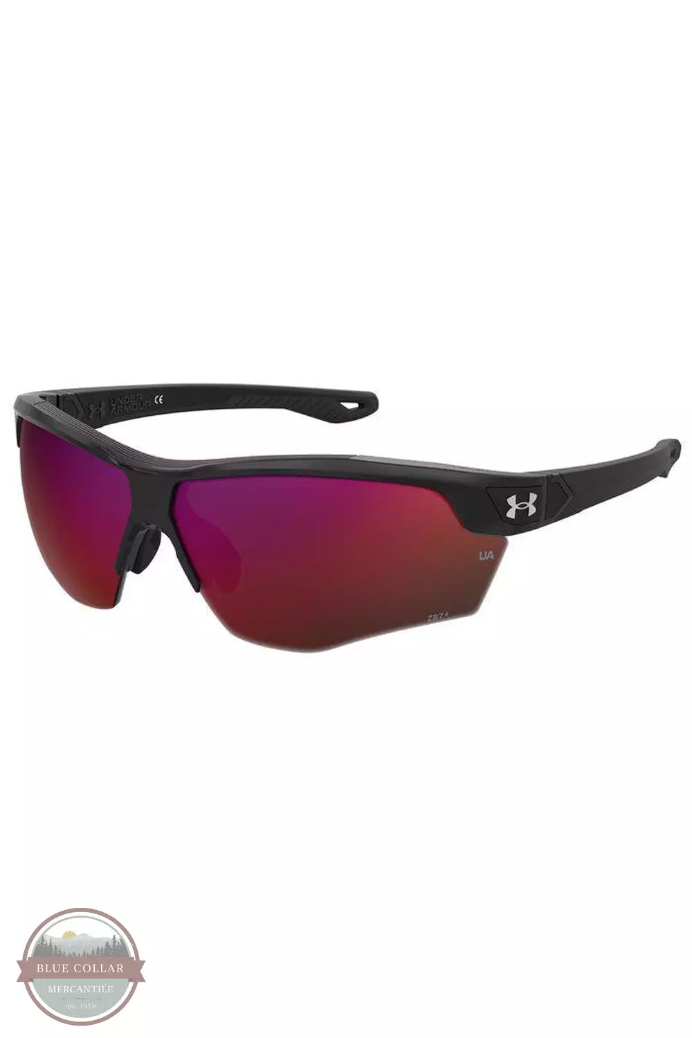 Under Armour 1381107-002 Yard Dual TUNED Baseball Sunglasses in Black / Infrared Profile View
