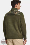 Under Armour 1382178 Specialist Print Quarter Zip Pullover Marine Green Back View