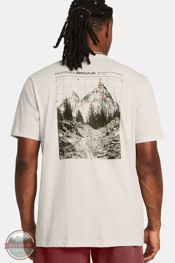 Under Armour 1382906-110 Reaching Peak Short Sleeve T-Shirt in Summit White Back View
