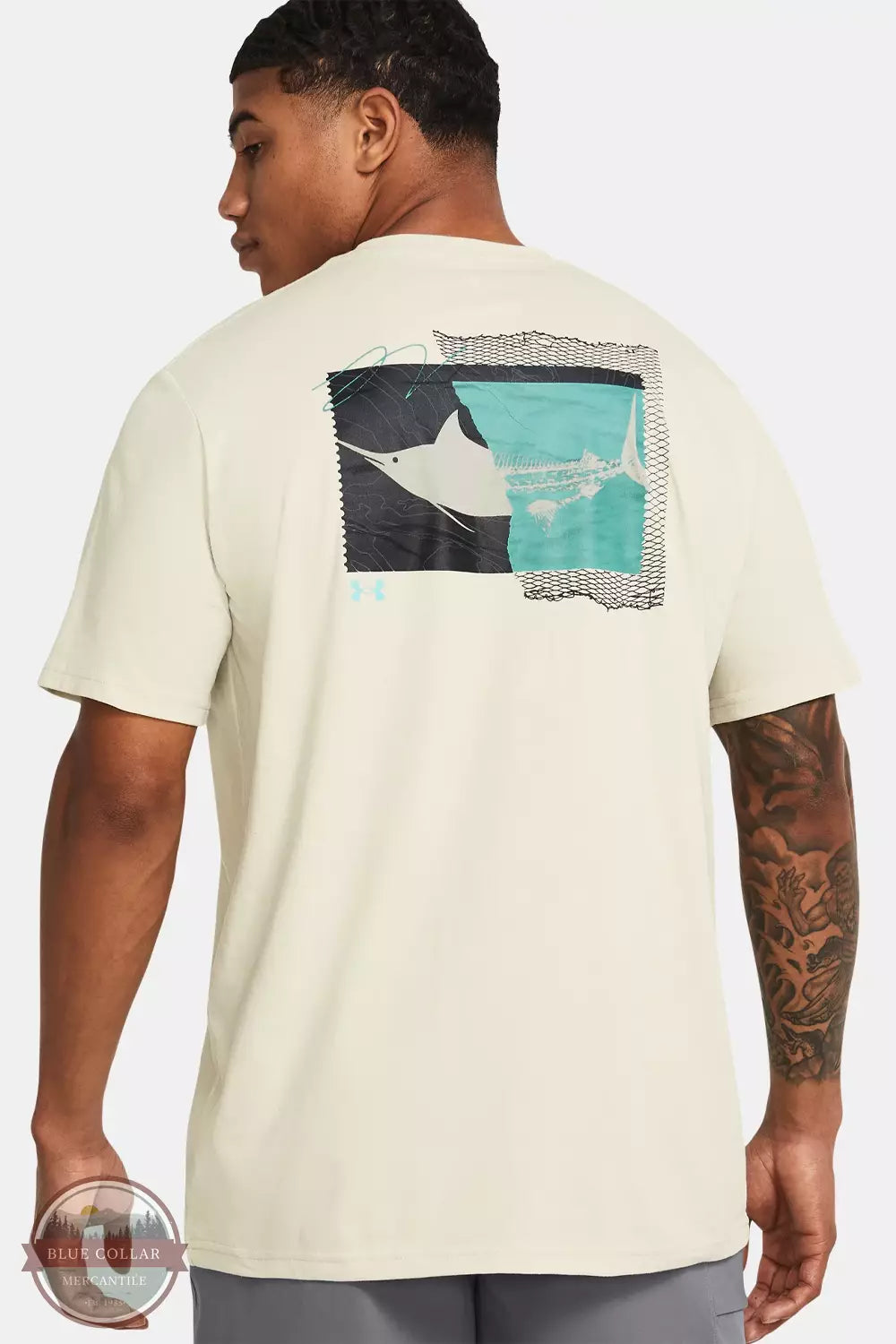 Under Armour 1382907-273 Marlin Short Sleeve T-Shirt in Silt Back View