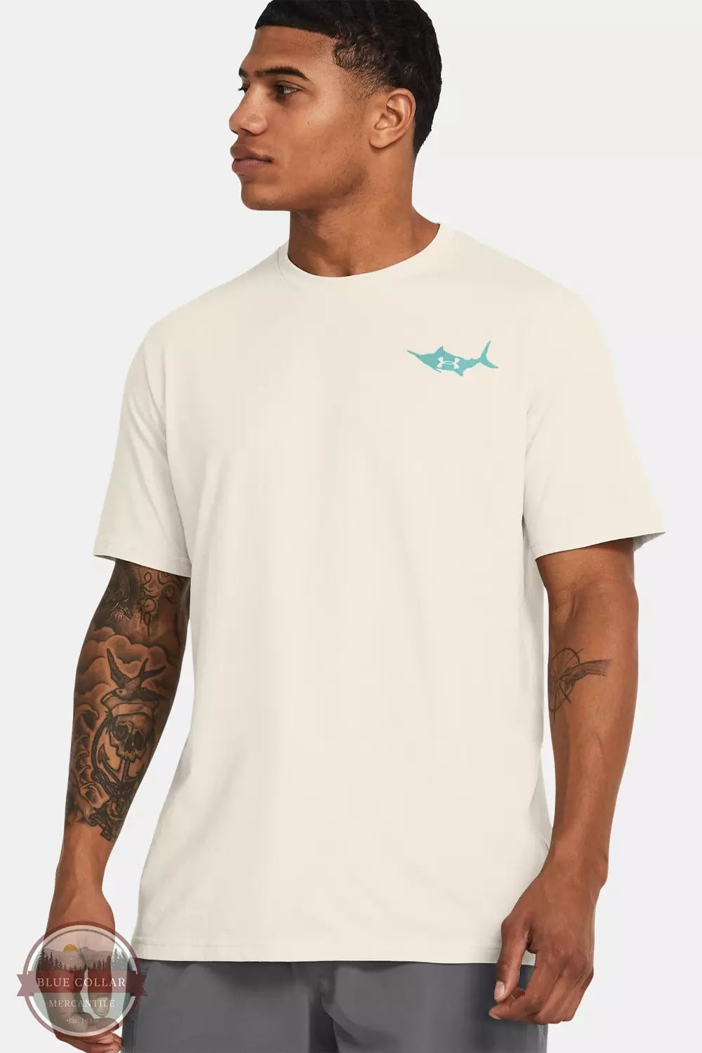 Under Armour 1382907-273 Marlin Short Sleeve T-Shirt in Silt Front View