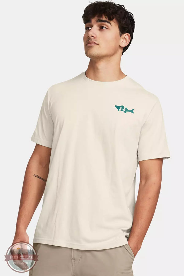 Under Armour 1382908 Walleye Short Sleeve T-Shirt Summit White Front View