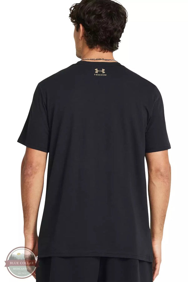 Under Armour 1382969 Freedom Flag Printed T-Shirt Black/City Khaki Back View