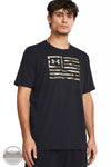 Under Armour 1382969 Freedom Flag Printed T-Shirt Black/City Khaki Front View. Available in multiple colors.