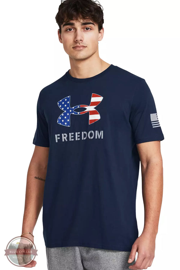 Under Armour 1382970 Freedom Logo T-Shirt Academy Steel Front View