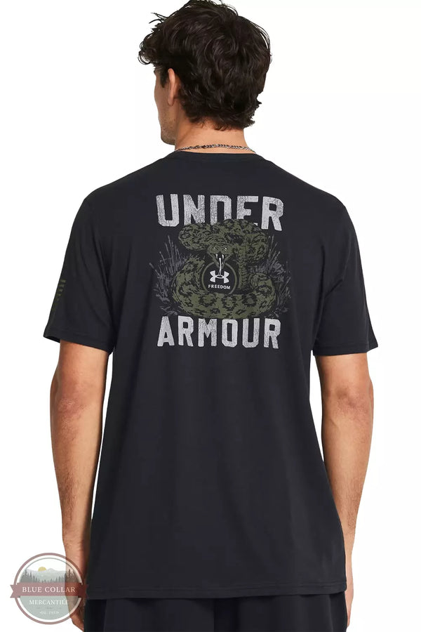 Under Armour 1382996 Freedom Mission Made T-Shirt Black Marine Green Back View. Available in multiple colors