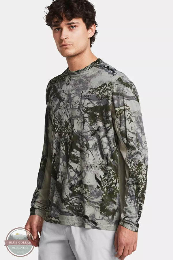 $60 Under Armour CoolSwitch Long Sleeve Fishing Shirt Hydro Camo Men's XL