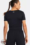 Under Armour 1383647 Motion Crossover Crop Short Sleeve Top Black Back View