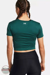 Under Armour 1383647 Motion Crossover Crop Short Sleeve Top Hydro Teal Back View