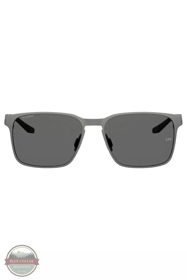 Under Armour 1385084-947 Assist Metal Polarized Sunglasses in Matte Dark Ruthenium / Palladium Front View