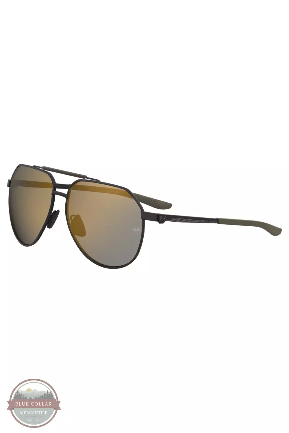 Under Armour 1385109-883 Honcho Mirror Sunglasses in Matte Black /Bronze Flash Mirror / Ruthenium Profile View