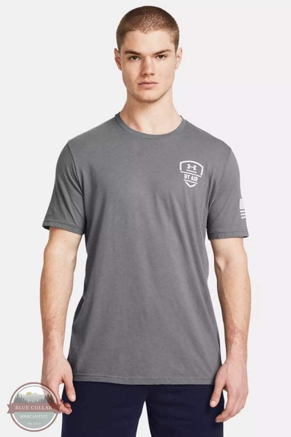 Under Armour 1385948-024 Freedom By Air Short Sleeve T-Shirt in Titan Gray Front View