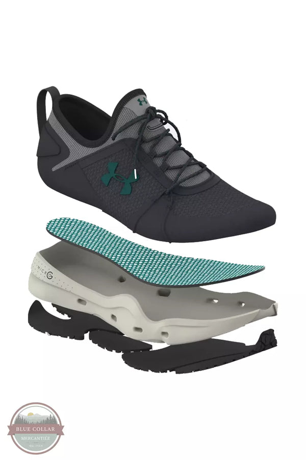 Under Armour 3023739-100 Micro G Kilchis Fishing Shoes in Castlerock Exploded View