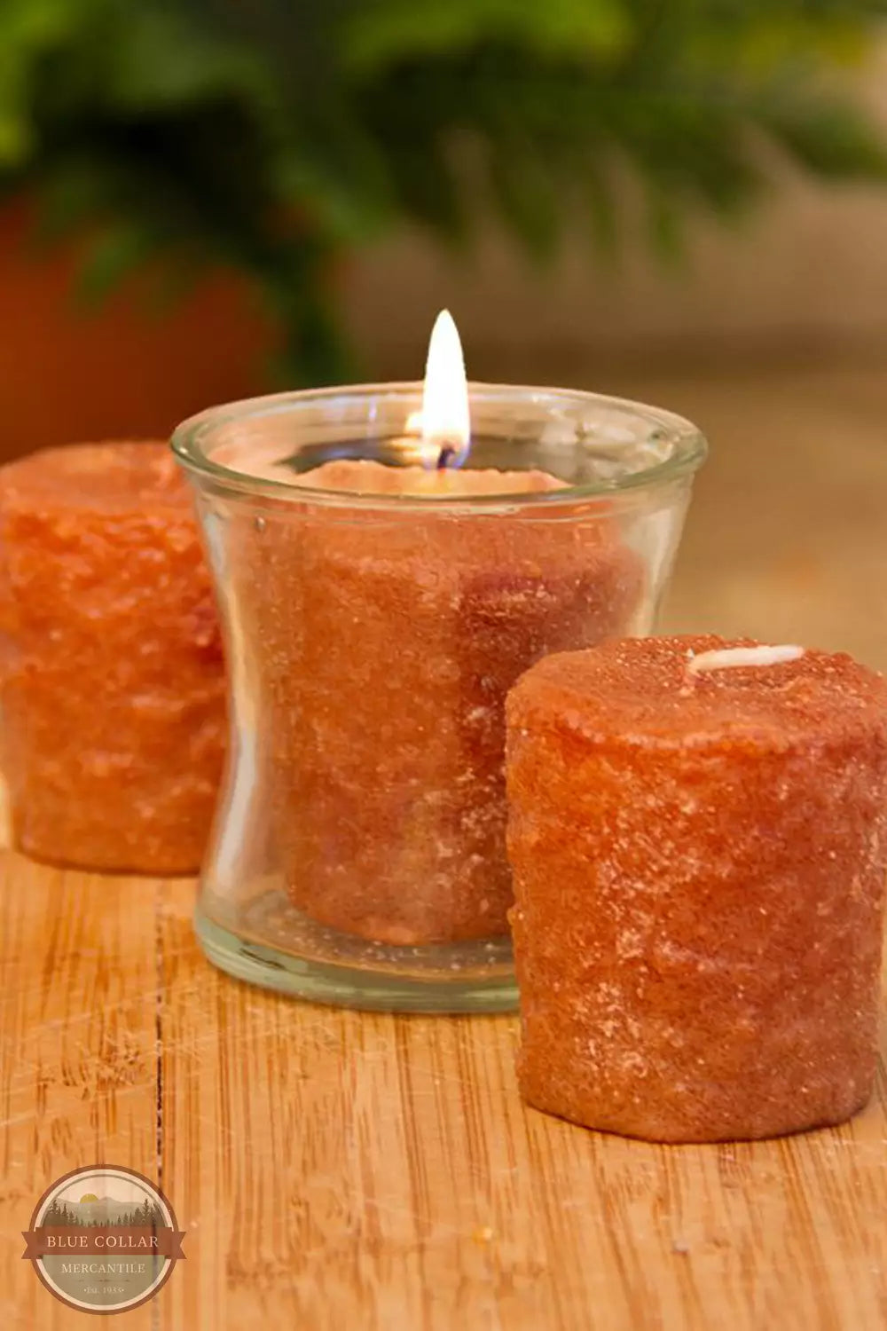 Warm Glow Candle CARCAK3P Carrot Cake 3 Pack Votive Candles Front View