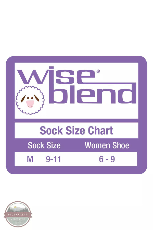 Carolina Ultimate 72438 Wise Blend Ladies Merino Wool Blend Floral Frost Socks in Grey Size Chart