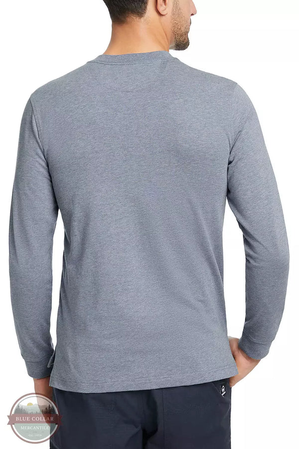 Wolverine W1209290 Guardian Cotton Long Sleeve Henley Blue Heather Back View