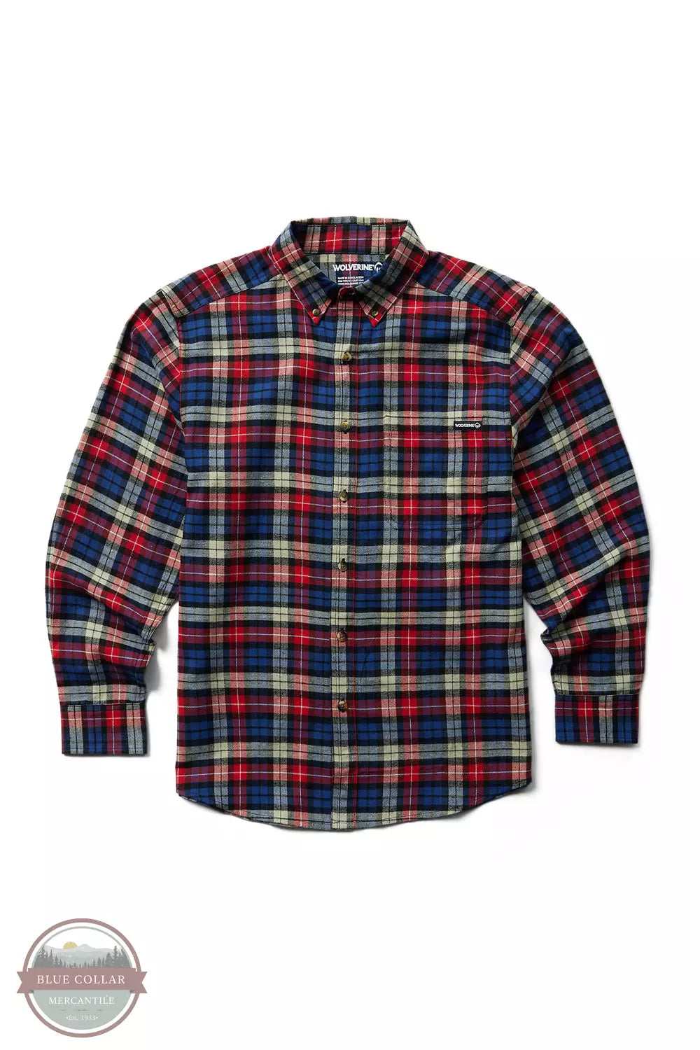 Wolverine W1211540 Hastings Flannel Shirt Royal Front View