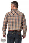 Wrangler 112330421 Retro Long Sleeve Western Snap Shirt in Tan & Black Plaid Back View
