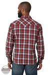 Wrangler 112330790 Retro Premium Long Sleeve Western Snap Shirt in Red Plaid Back View