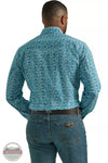 Wrangler 112331826 George Strait Long Sleeve Western Snap Shirt in Turquoise Paisley Back View