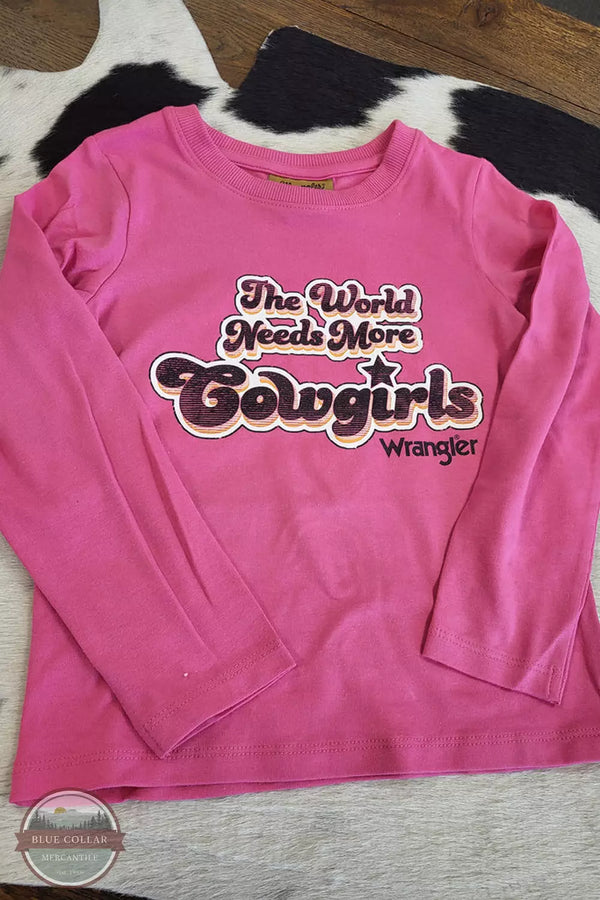 Wrangler 112335299 Long Sleeve Need More Cowgirls T-Shirt in Pink Life View