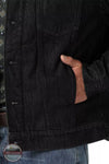 Wrangler 112335726 Cowboy Cut Sherpa Lined Denim Jacket in Black Obelisk Pocket View