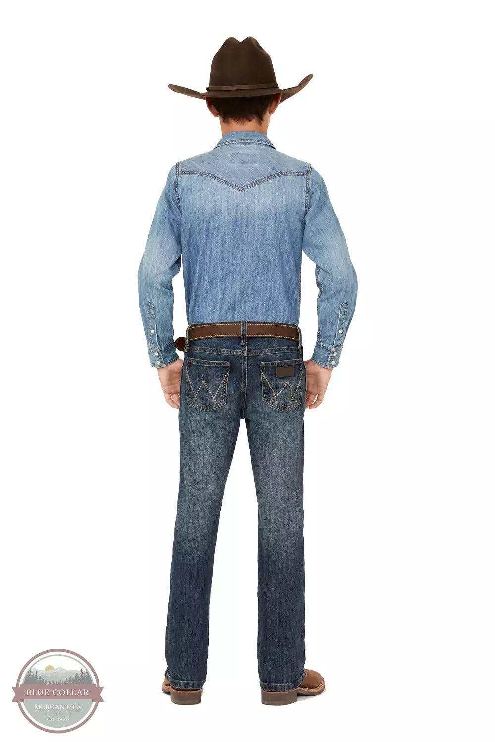 Wrangler 112336145 Retro Slim Bootcut Jeans in Layton Full Back View