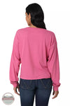 Wrangler 112336215 Cactus Print Boyfriend Crop Long Sleeve T-Shirt in Ibis Rose Heather Back View